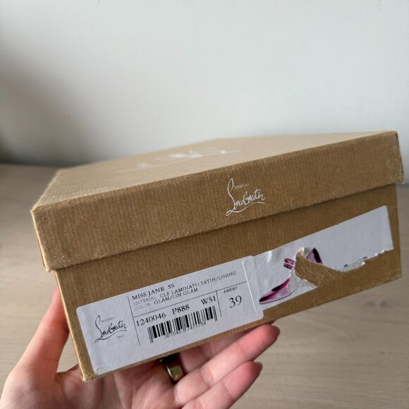 NWT Christian Louboutin Miss Jane 55 Mary Jane Pumps In Glam Pink Metallic - Picture 3 of 12